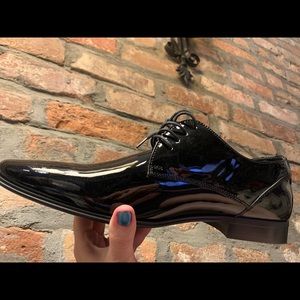 ALDO Lentina Black Patent Leather Formal Tuxedo Dress Shoes NEW SZ 13